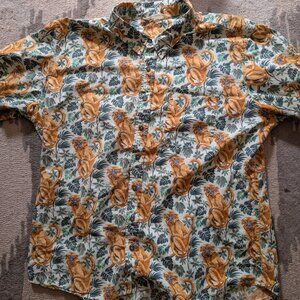 Print Fresh Lion Tamarin - Men's Short Sleeve Button Down Shirt 3XL